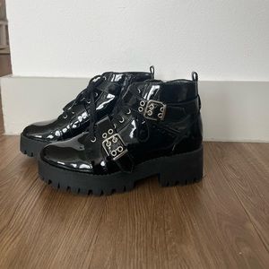 Platform Chunky Black Booties